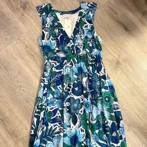 Deep Blue Floral Maxi Dress